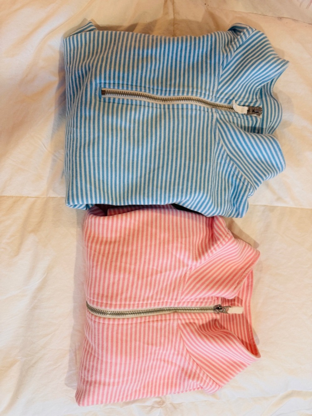 Bundle of 2 J.Crew Factory Striped Terry Half-Zip Sweatshirts